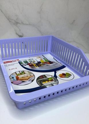 Лоток с ручкой в холодильник irak plastik 29 x 26 х 8.5 см 4,85 л широкий ва-680 фиолетовый
