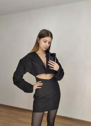 Чорна сукня-жакет2 фото