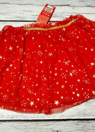 Красная нарядная праздничная пышная фатиновая детская юбка на девочку2 фото