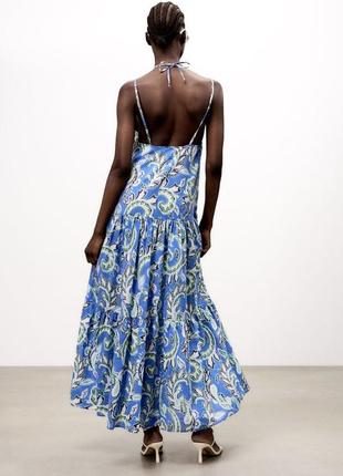 Довге плаття сукня сарафан в квітковий принт zara xs-s3 фото