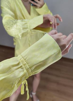 Лимонное платье с тигровым принтом от misspap3 фото