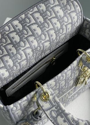 Christian dior medium lady d-lite bag grey сумочка4 фото