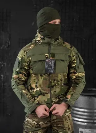 Тактическая кофта на флисе мультикам, военная куртка флисовка mtk мультикам + олива