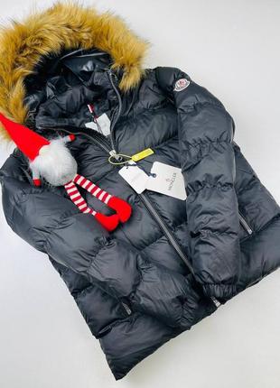 Куртка moncler чорна / теплі пуховики монклер на осінь - зиму