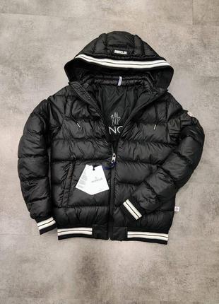 Мужской пуховик монклер черный / брендовые куртки от фирмы moncler