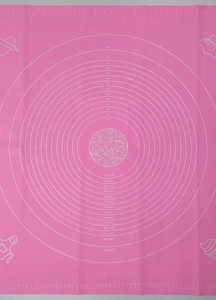 Силіконовий килимок gen-a14 для розкачування та випікання тіста 70 х 70 см, рожевий