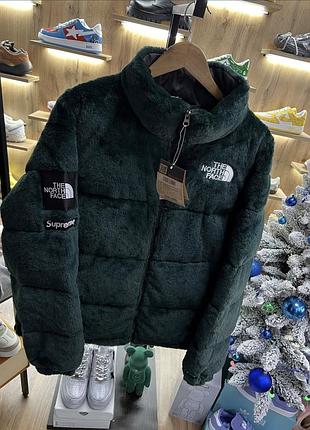 Шуба пуховик supreme x the north face tnf green — купить в Украине