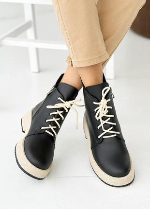 Женские ботинки кожаные зимние черные vlamar 0432 фото