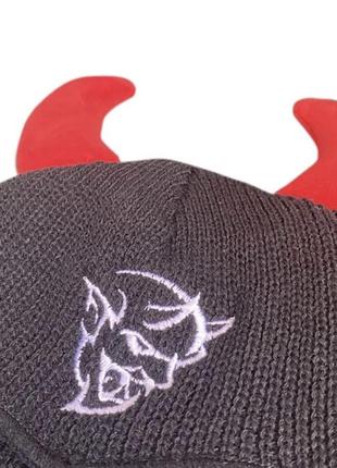 Балаклава с вышивкой демон ( с рогами ) готика гранж