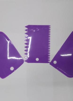 Набор кондитерских шпателей скребков a-plus 3 шт 8675 фиолетовый