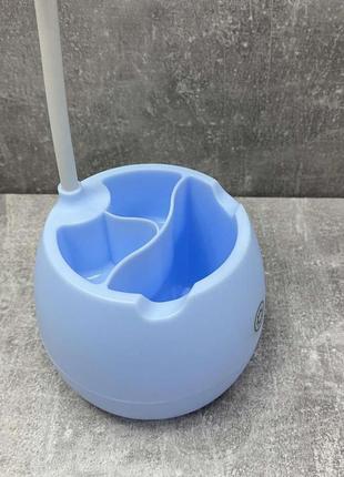 Настольная лампа led аккумуляторная с подставкой sst-813/1008808 голубая3 фото