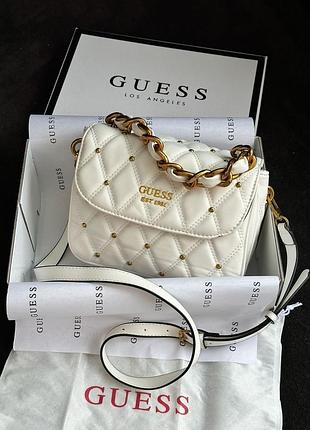 Сумка клатч guess triana flap shoulder bag white