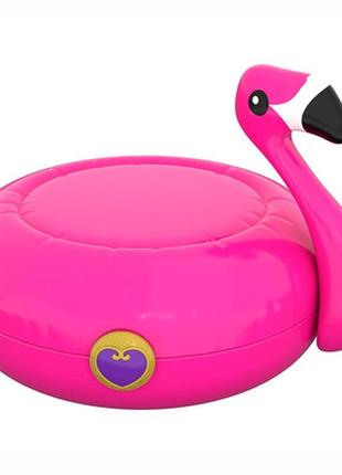 Набiр polly pocket карманній домик бассейн фламинго сюрприз с куколкой