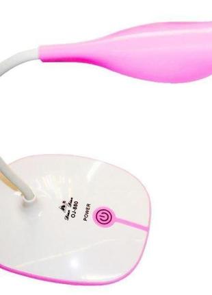 Лампа настольная светодиодная с аккумулятором белая с розовым oj-880