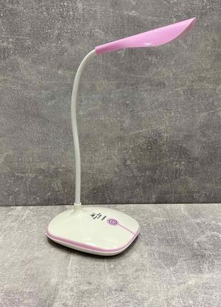 Лампа настольная светодиодная с аккумулятором белая с розовым oj-880