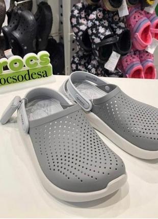 Крокс лайтрайд клог сірі crocs literide clog light grey10 фото