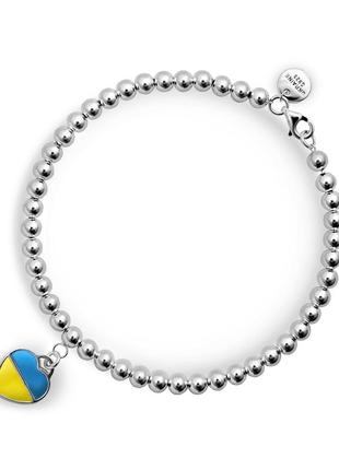 Серебряный браслет «с украиной в сердце»