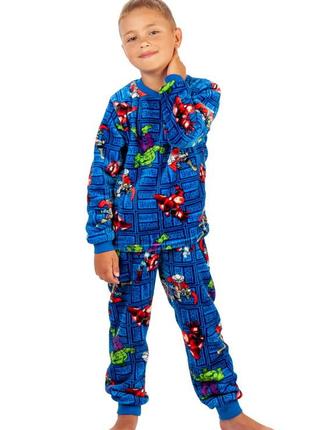 Махровая пижама детская бетмен, плюшевая пижама марвел, домашний теплый комплект велсофт для мальчиков8 фото
