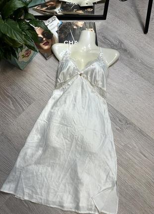 Белый пеньюар без халата комбинация свадебного1 фото