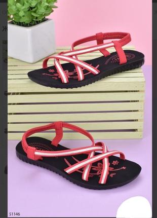 Стильные красные босоножки сандалии на плоской подошве низкий ход