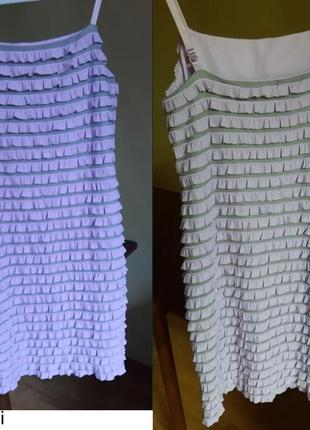 Літній бузкове лілове плаття сарафан з рюшами із сірим на бретелях фіолетове