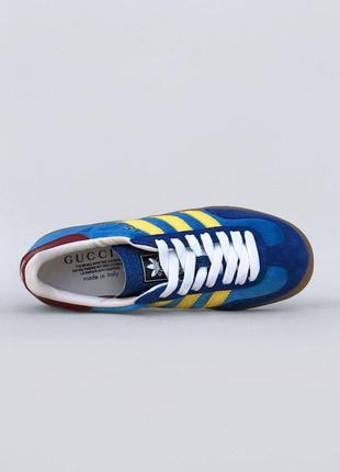 Чоловічі кеди adidas gazelle x gucci blue10 фото