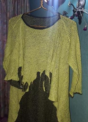 Новое дизайнерское асимметричное двустороннее вязаное туника платье кофта philomena christ.