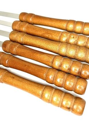 Набір шампурів із дерев'яною ручкою 6 шт 59 см a-plus 18453 фото