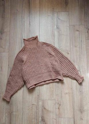 В'язаний теплий светр оверсайз вовняний вязаный теплый свитер оверсайз шерстяной джемпер h&m пуловер1 фото