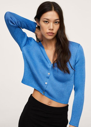 Кардиган mango mng пуловер джемпер свитер светр синий синій3 фото
