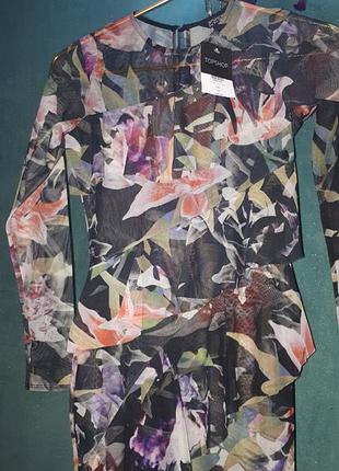 Новое полупрозрачное модное супер женственное платье кукольного силуэта topshop.