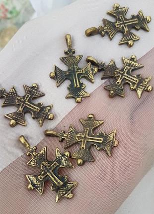 Згарда бронзова хрест для створення прикрас в національному стилі