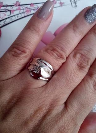 Серебряное кольцо в технике мятого литья8 фото