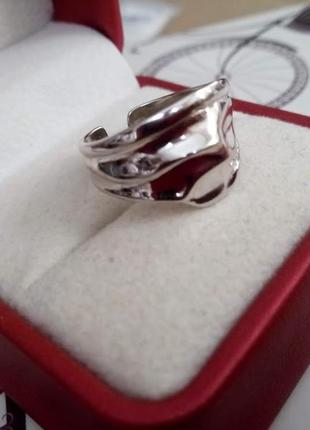 Серебряное кольцо в технике мятого литья6 фото