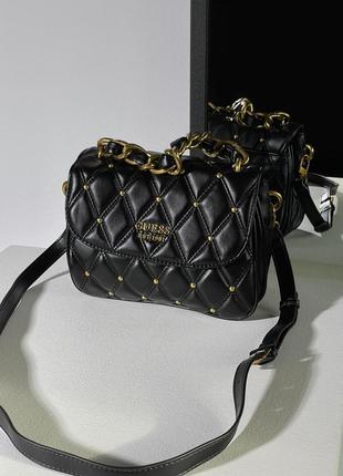 Сумка guess triana flap shoulder bag black5 фото