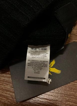 Оригинальная шапка lyle &amp; scott rib beanie he305cl черная4 фото