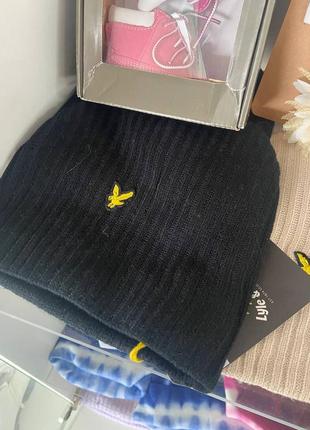 Оригинальная шапка lyle &amp; scott rib beanie he305cl черная7 фото