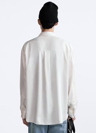 Рубашка мужская белая с принтом zara new2 фото