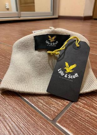 Шапка lyle &amp; scott оригинал 100% бежевая лайл3 фото