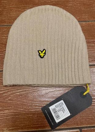Шапка lyle & scott оригинал 100% бежевая лайл