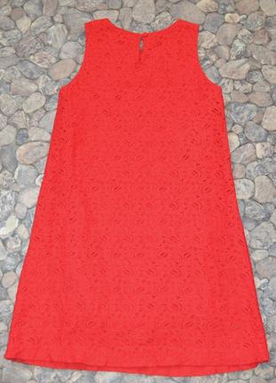Красное ажурное платье сарафан 8-9лет3 фото
