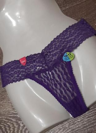 Новые кружевные нейлоновые трусики бикини р. 10 / 12 от no secret