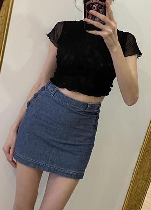 Джинсова міні спідниця