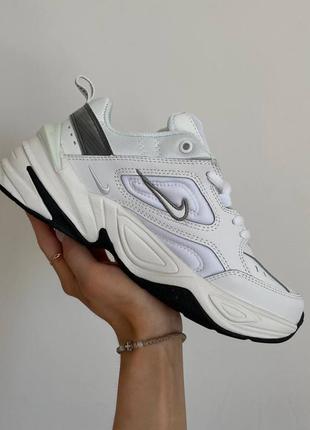 Nike m2k white silver essential кроссовки найк м2к текно9 фото