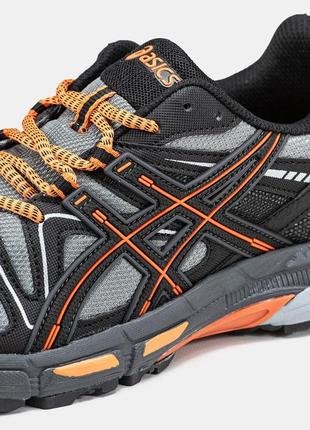 Asics gel-kahana 8 чорні з помаранчевим та сірим