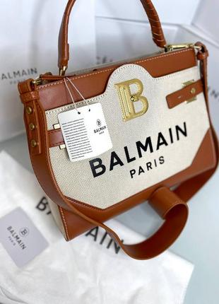 Сумка шкіряна  balmain 3 відділення люкс