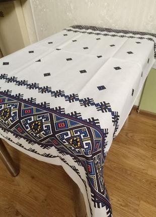 Натуральна льняна скартертина в українському стилі 110*150, 180*150, 150*220