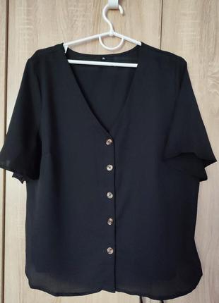 Классная лингенка черная блуза блузка размер 52-541 фото