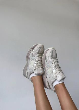 Снижка! new balance beige silver женские кроссовки Debles кожаные бежевые3 фото