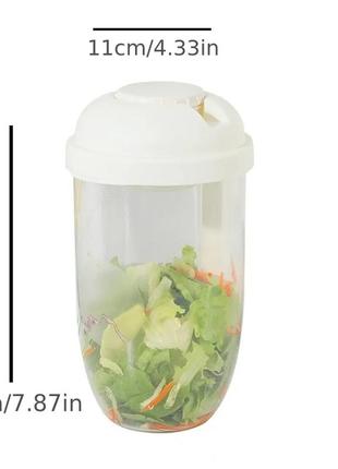 Портативний стакан для салатів йогуртів перекусів контейнер5 фото